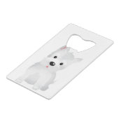 Westie hond kredietkaart flessenopener (Voorkant Gekanteld)