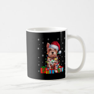 Westie Hond Lelijke Xmas Lights Santa Hat Westie H Koffiemok