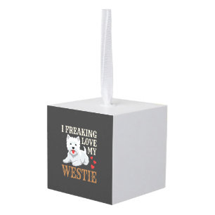 Westie-hond liefde typografie kubus ornament