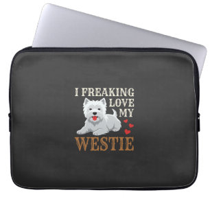 Westie-hond liefde typografie laptop sleeve