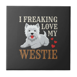 Westie-hond liefde typografie tegeltje