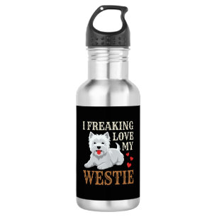 Westie-hond liefde typografie waterfles 