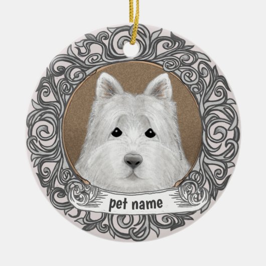 Westie-hond Lieve herinnering ornament (Voorkant)