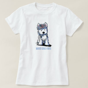 Westie hond Mardi Gras T-shirt
