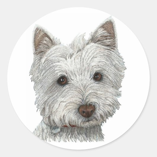 Westie hond ronde sticker (Voorkant)
