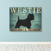 Westie Hond Rustiek Kunst Canvas (Insitu (Houten vloer))