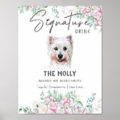 Westie Hondenhandtekening Drink Teken Poster (Voorkant)