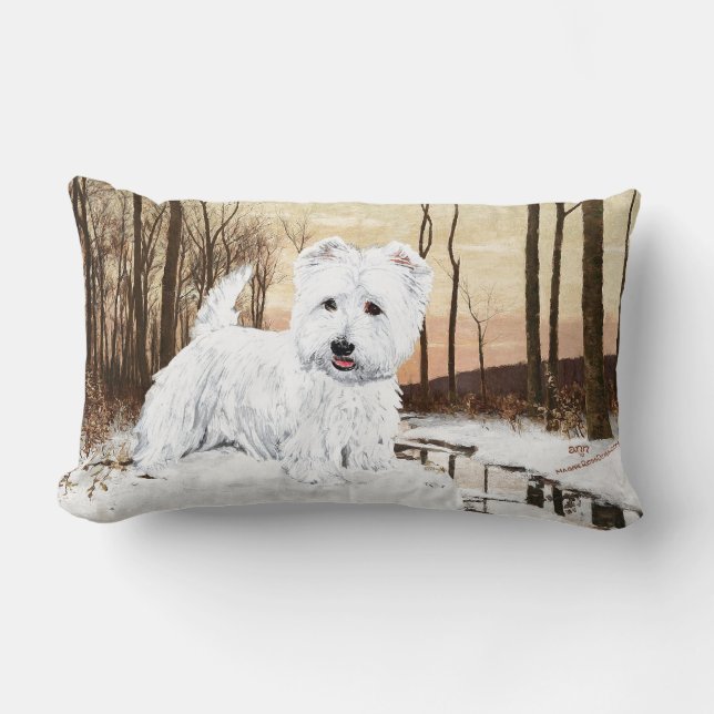 Westie in de schemering kussen (Voorkant)