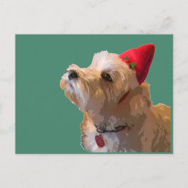 Westie in een pet van de Kerstman Feestdagenkaart