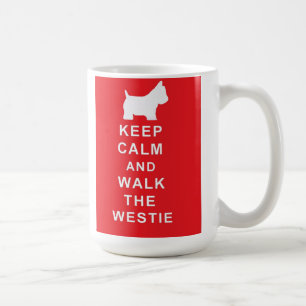 Westie Keep Calm en Walk de westie-mok Koffiemok