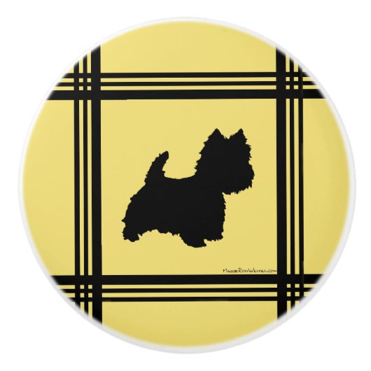 Westie Keramische Knop (Voorkant)