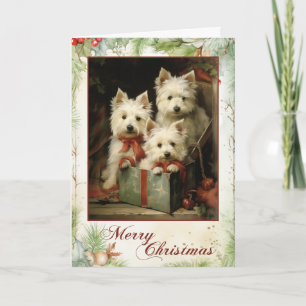  Westie Kerst Feestdagen Kaart