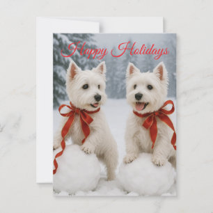 Westie Kerst Kaart - Vakantie Kaart