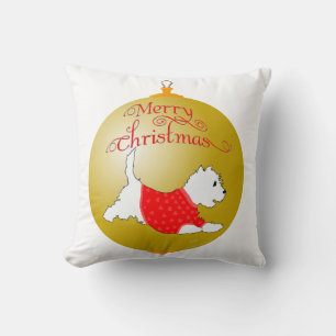 Westie Kerst Ornament Kussen