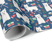 Westie-kerstinpakpapier Cadeaupapier (Rol Hoek)