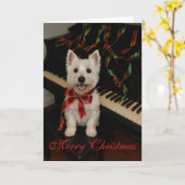Westie-kerstkaart Kaart (Gele Bloem)
