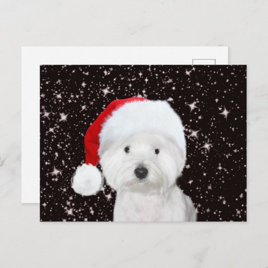 Westie Kerstmis Briefkaart (Voorkant / Achterkant)