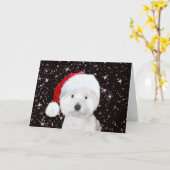 Westie Kerstmis Kaart (Gele Bloem)