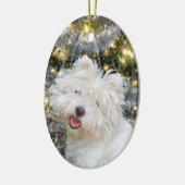 Westie Kerstmis Keramisch Ornament (Links)