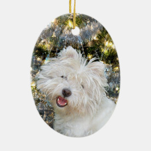Westie Kerstmis Keramisch Ornament