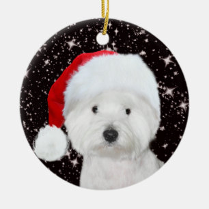 Westie Kerstmis Keramisch Ornament