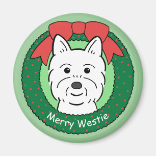Westie Kerstmis Magneet