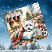 Westie Kerstscène Feestdagenkaart