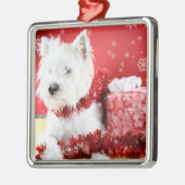 Westie-kerstsiroop Metalen Ornament (Links)