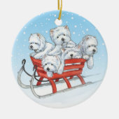 Westie kerstversiering door Borgo Keramisch Ornament (Voorkant)