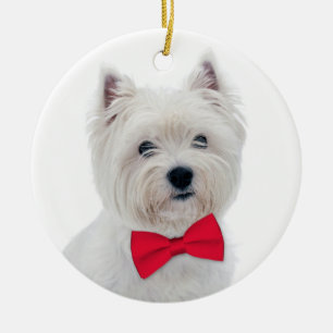 Westie kerstversiering keramisch ornament