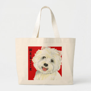 Westie-kleurenblok Grote Tote Bag