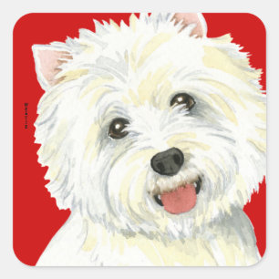 Westie-kleurenblok Vierkante Sticker