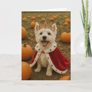 Westie Koningin met Halloween Kaart
