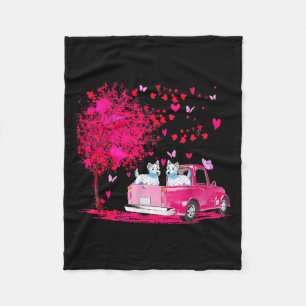 Westie Koppel Truck Gelukkig Valentijnsdag Cadeaus Fleece Deken