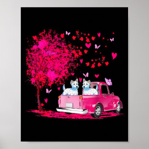 Westie Koppel Truck Gelukkige Valentijnsdag Cadeau Poster