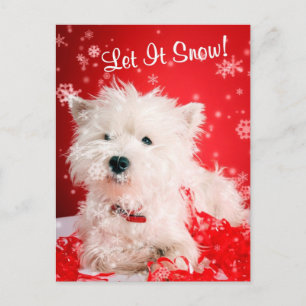 Westie laat het sneeuwen Groet #2 Feestdagenkaart