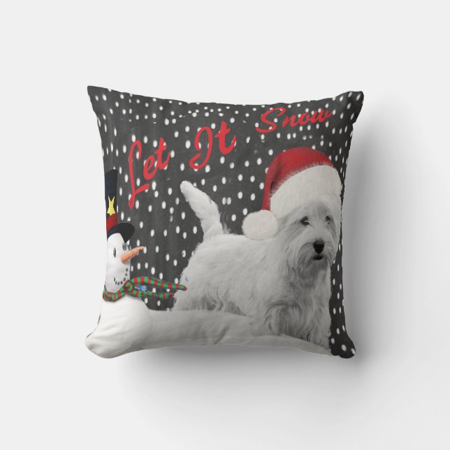 Westie laat het sneeuwen PIllow Kussen (Voorkant)