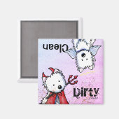 Westie lave-vaisselle aimant (Recto/Verso)