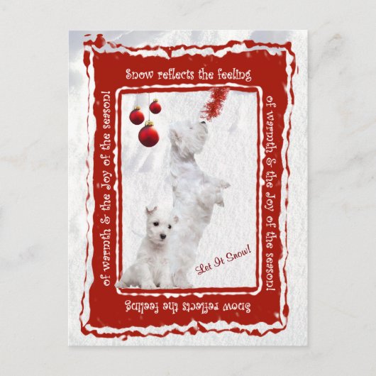 Westie Let It Snow Holiday Greeting Carte postale (Devant)