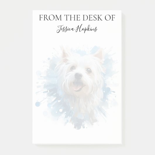 Westie Liefhebber Geborduurde Hond Post-it® Notes (Voorkant)