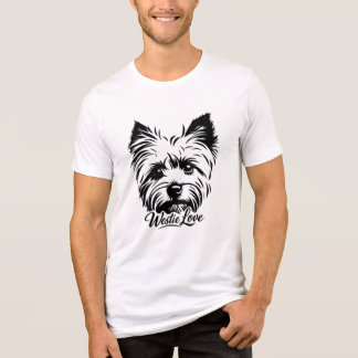 Westie Love Silhouette Lijn Kunst Hond Liefhebber Tri-Blend Shirt