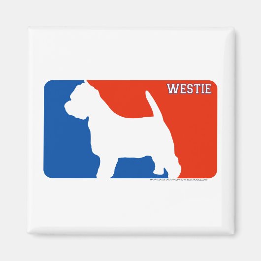 Westie Major League Chien Magnet (Devant)