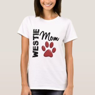 Westie mam Paw Print 2 T-shirt