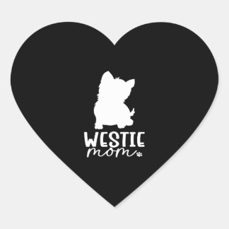 Westie mama hart sticker