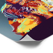 Westie, met de hand getekend pop-art Poster (Hoek)