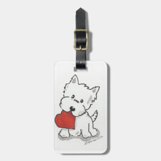 Westie met hart bagagelabel