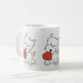 Westie met hart koffiemok (Voorkant links)