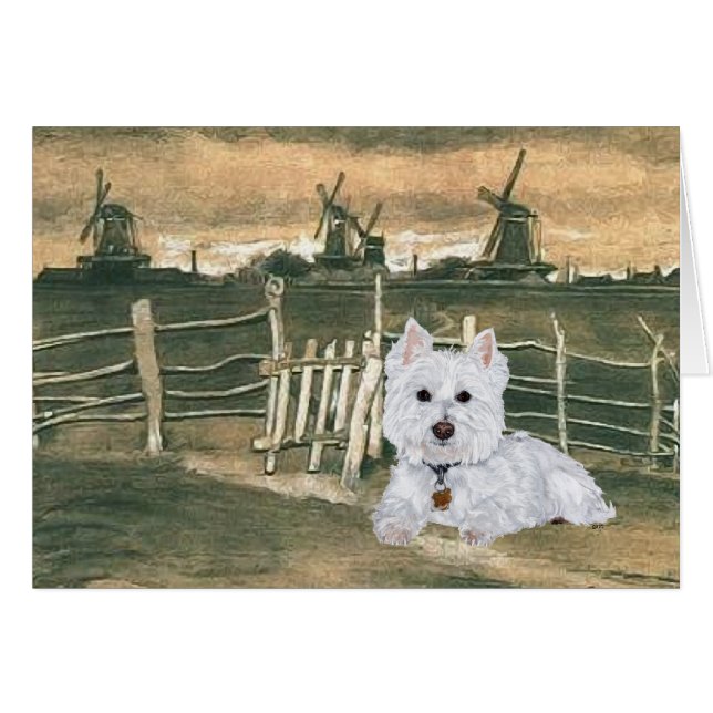 Westie met Molens (Voorkant Horizontaal)