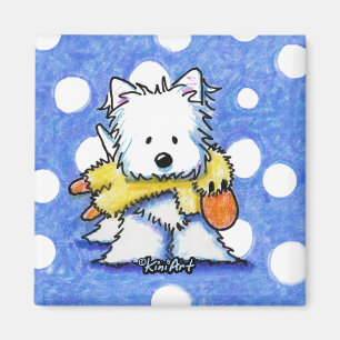 Westie met Speelgoed-eendenmagneet Magneet