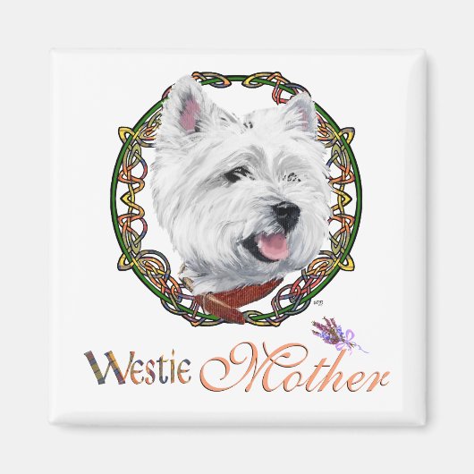 Westie Moederdag Magneet (Voorkant)